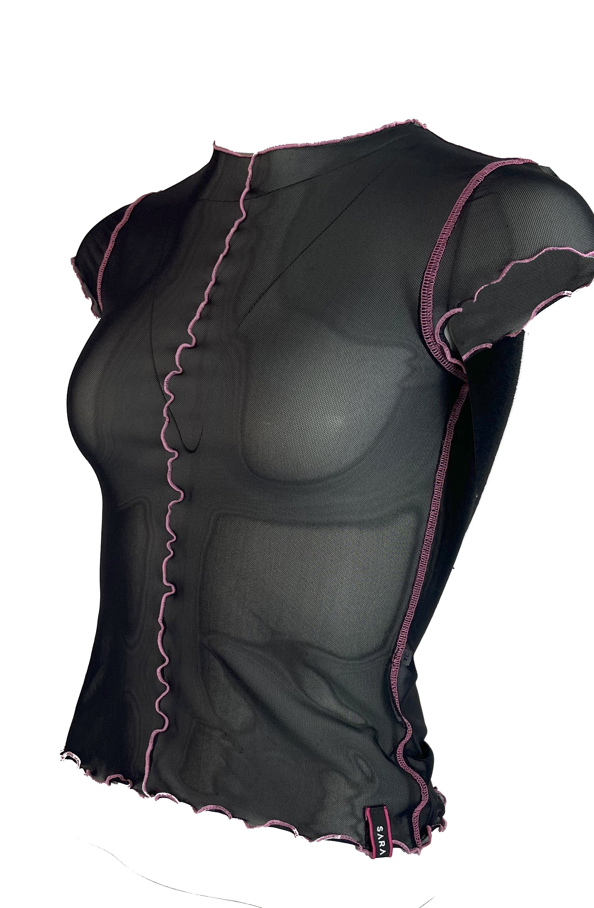 TOP SCHWARZ PINK