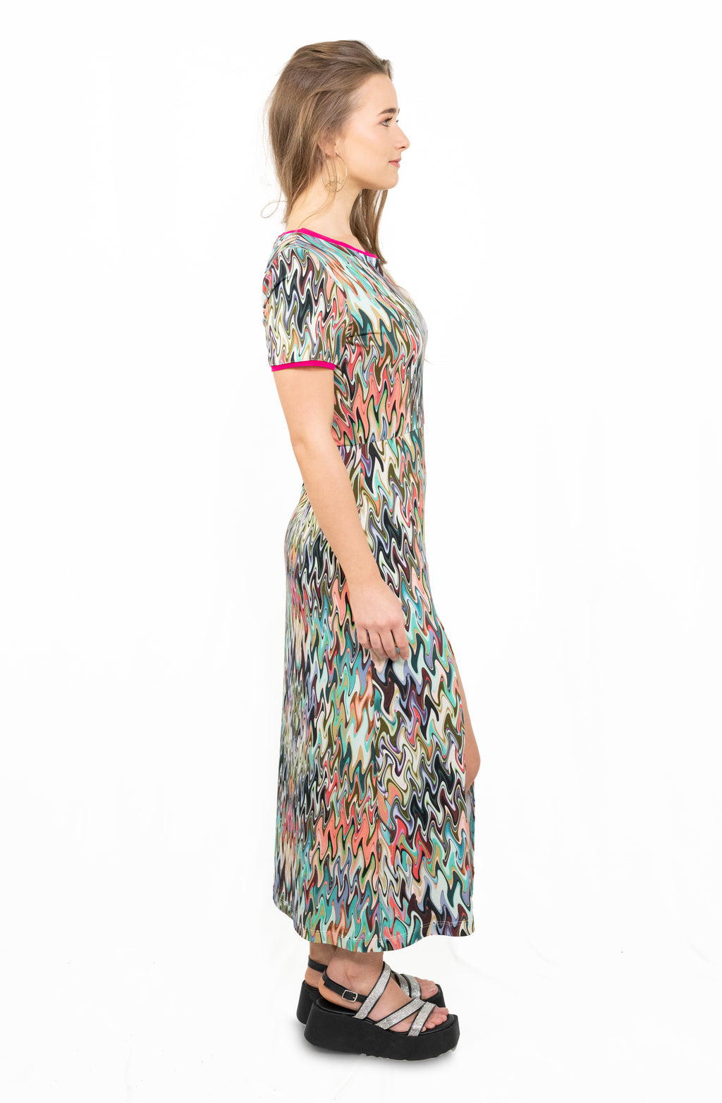 Midi-Kleid mit Schlitz