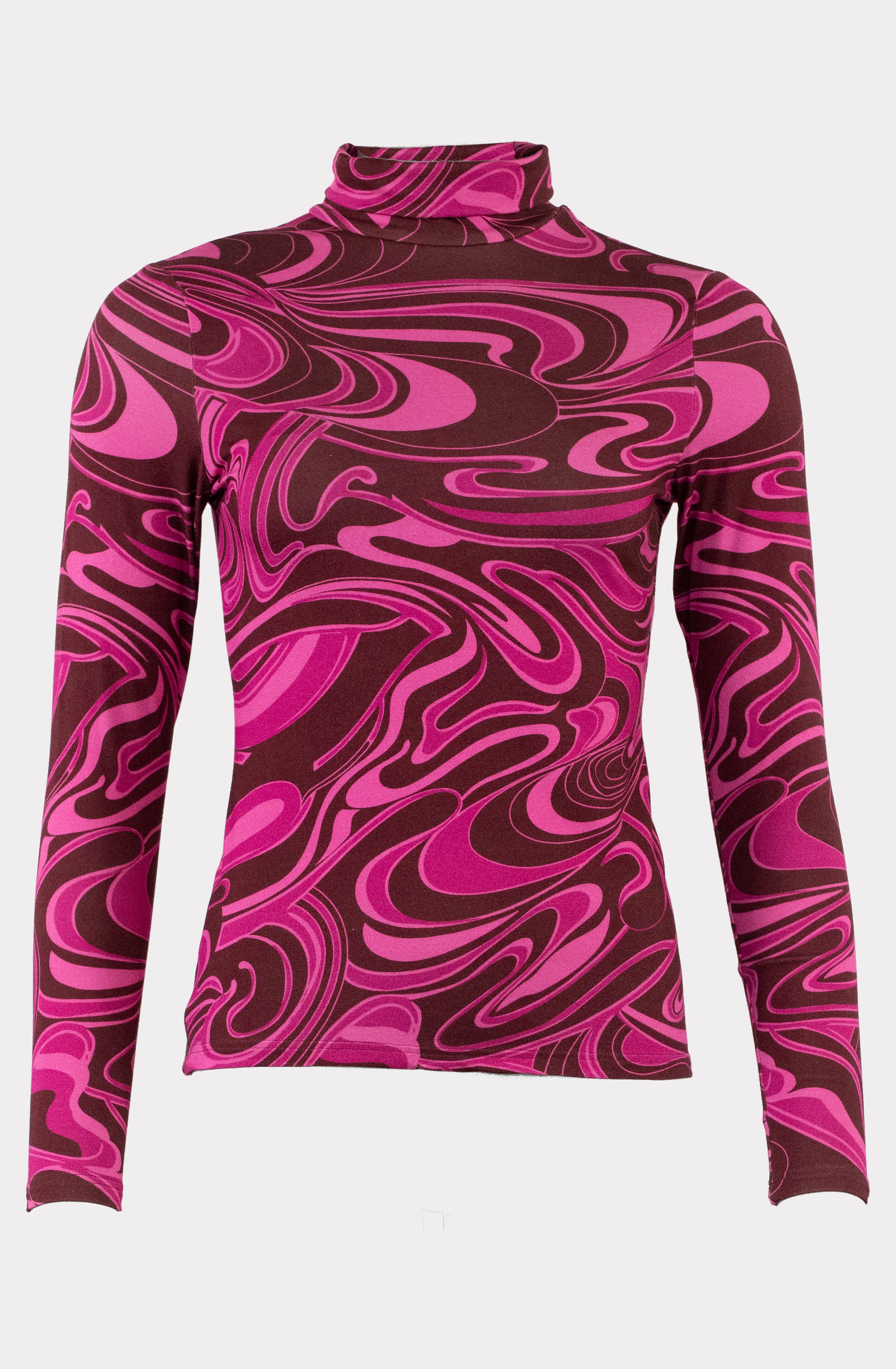 Shirt Turtleneck Muster Unikat Magenta Vibes