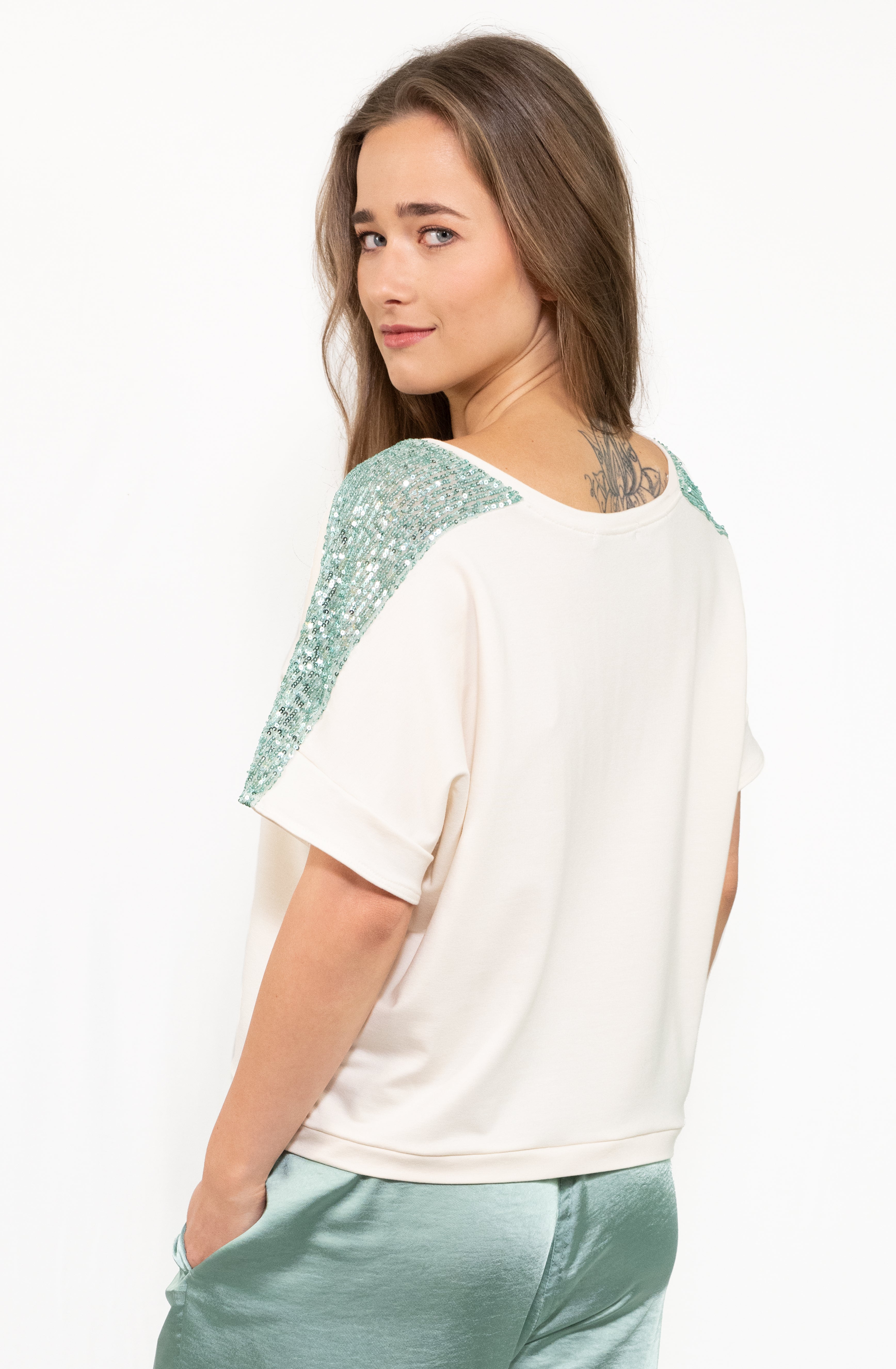 Light Sweat Shirt mit Paillette