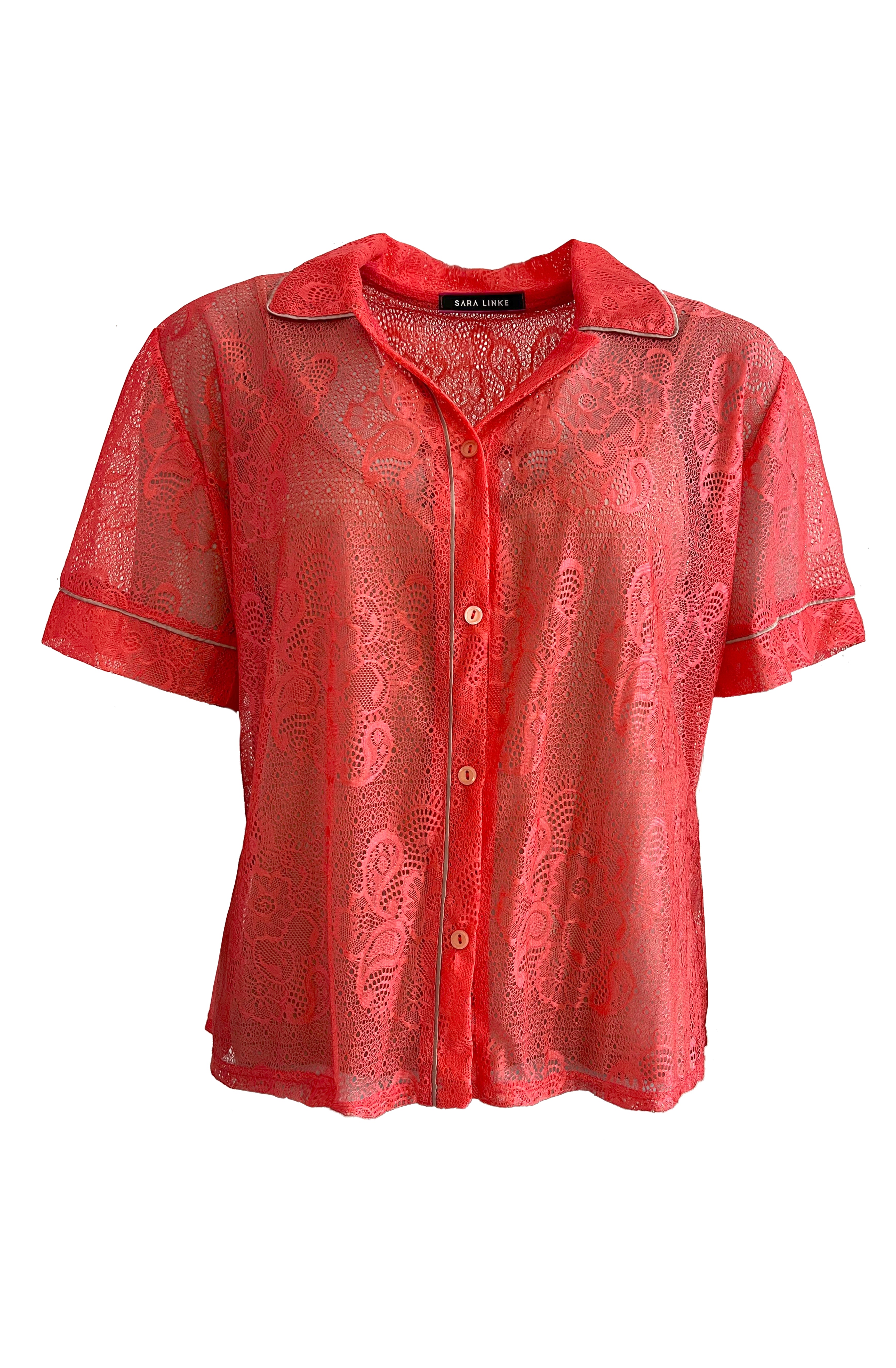 Limitierte Spitzen-Bluse inkl. Top | Grapefruit