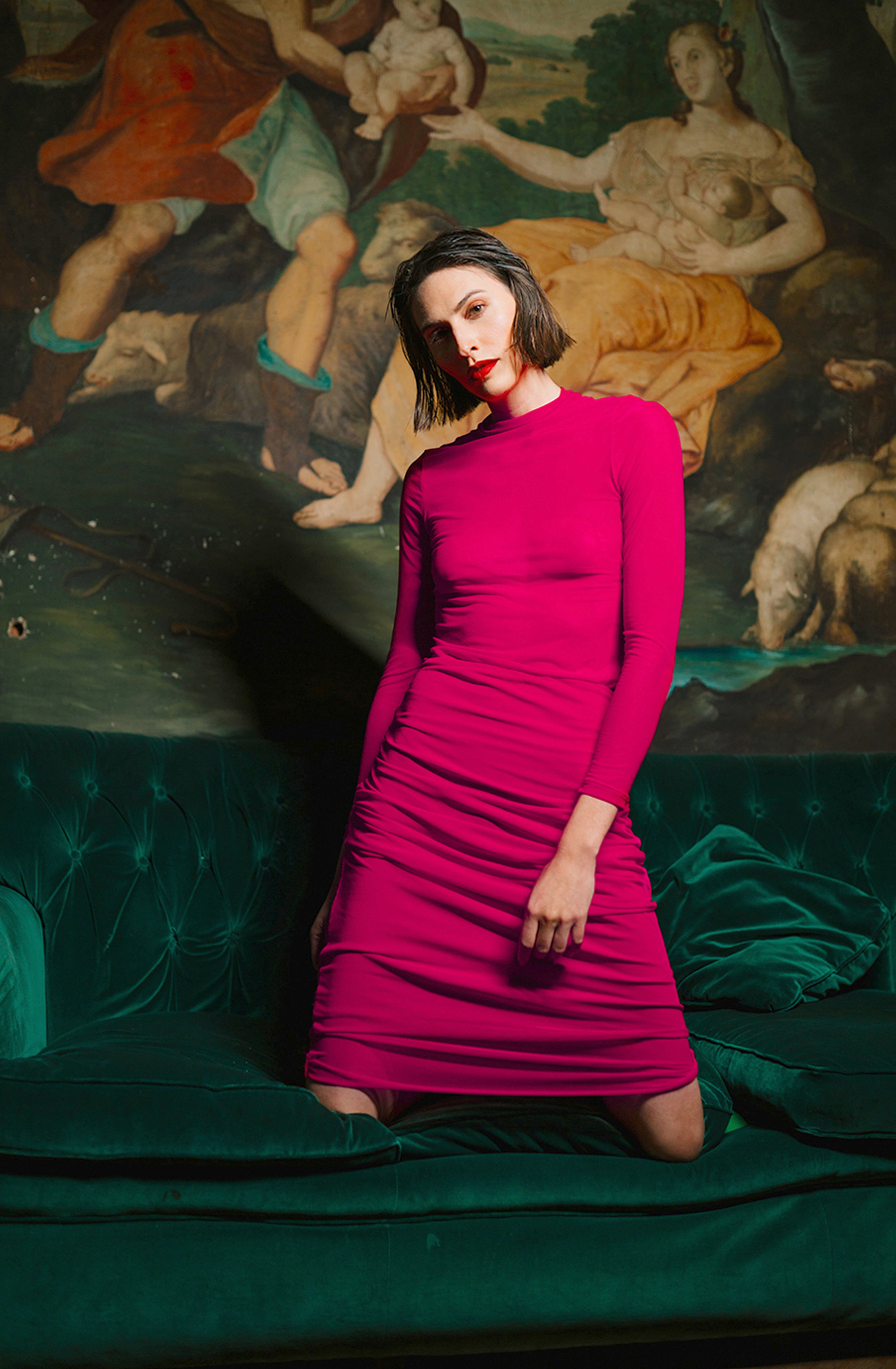 Geraffter Mesh-Rock Pink