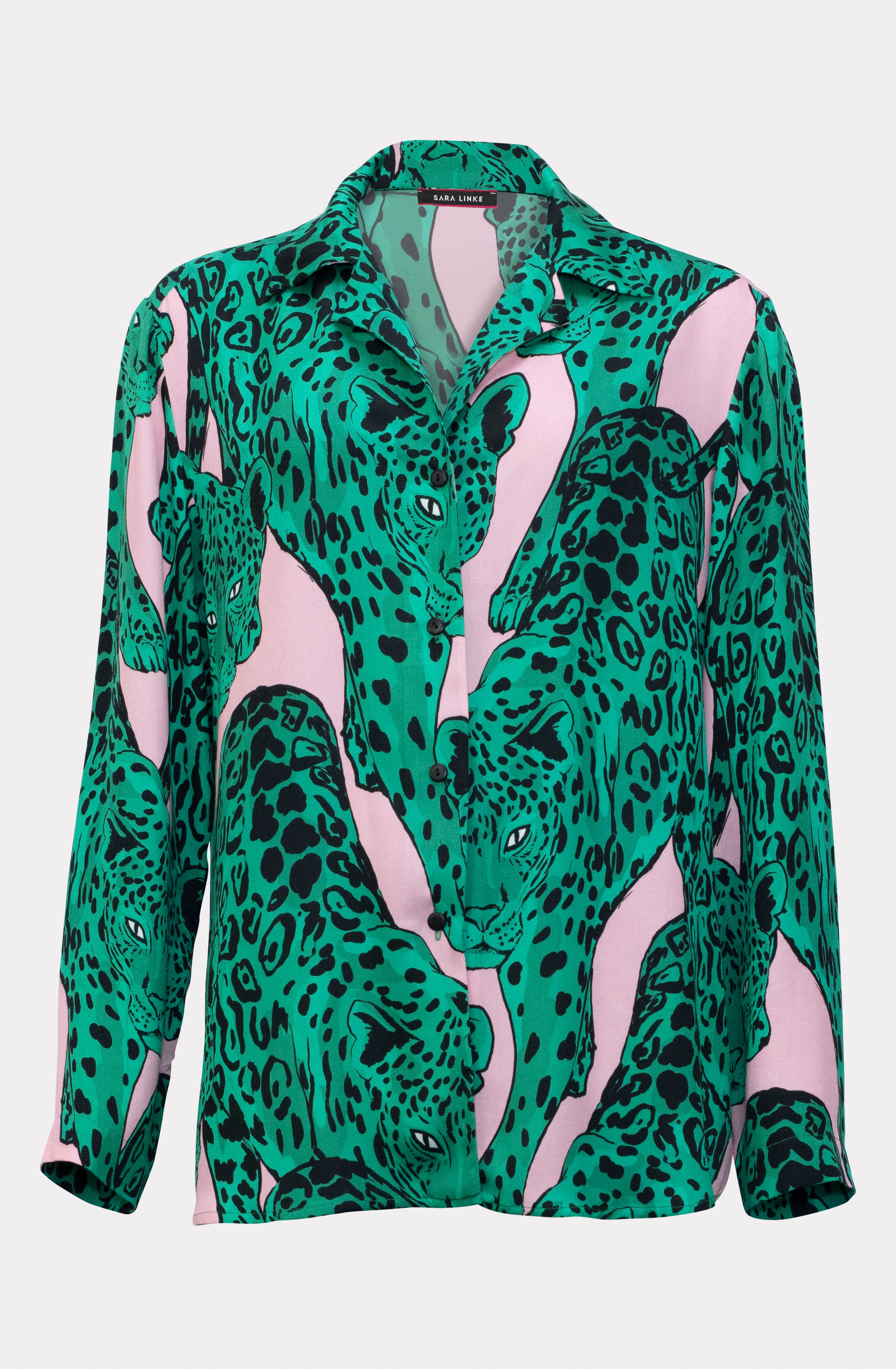 Comfy Hemdbluse in Leo-Optik